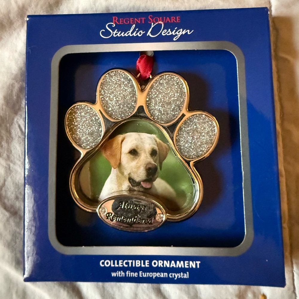 Paw Print Dog photo Christmas Ornament